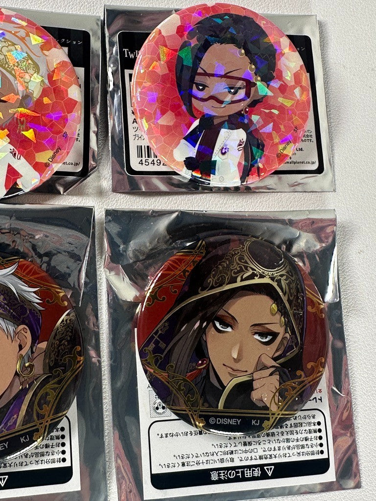 Twisted Wonderland Scarabia Can Badge Set Kalim AlAsim Jamil Viper Glitter