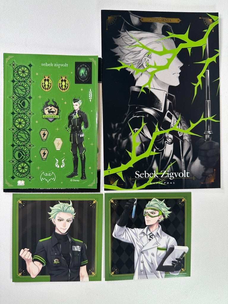 Twisted Wonderland Card Sticker Postcard Set Diasomnia Sebek Zigvolt