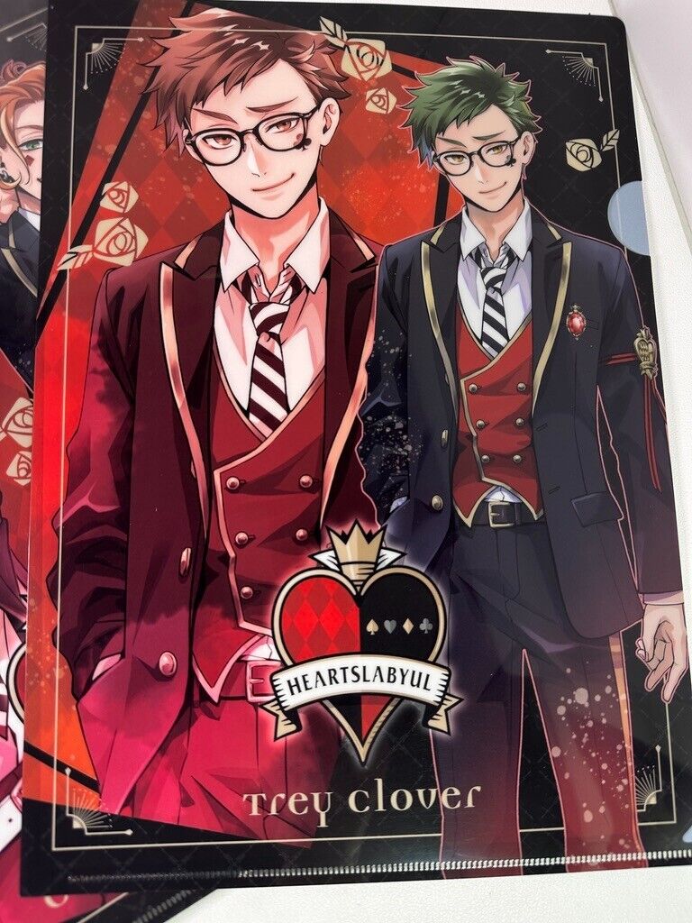 Twisted Wonderland Clear File Set Heartslabyul Trey Clover Cater Dormitory