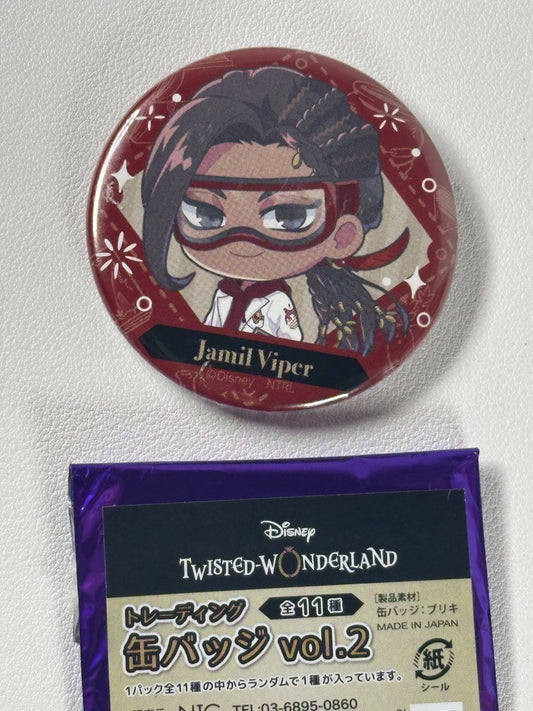 Twisted Wonderland Chibi Experimental Can Badge Scarabia Jamil Viper