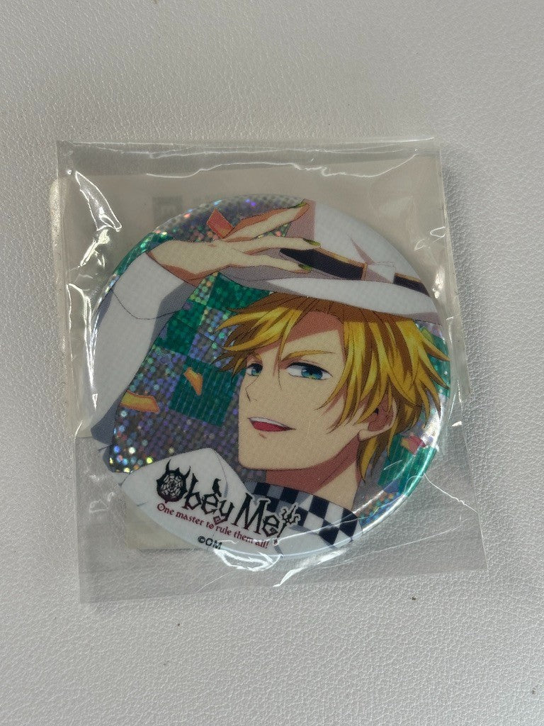 Obey Me! NightBringer Can Badge Satan Glitter Hat