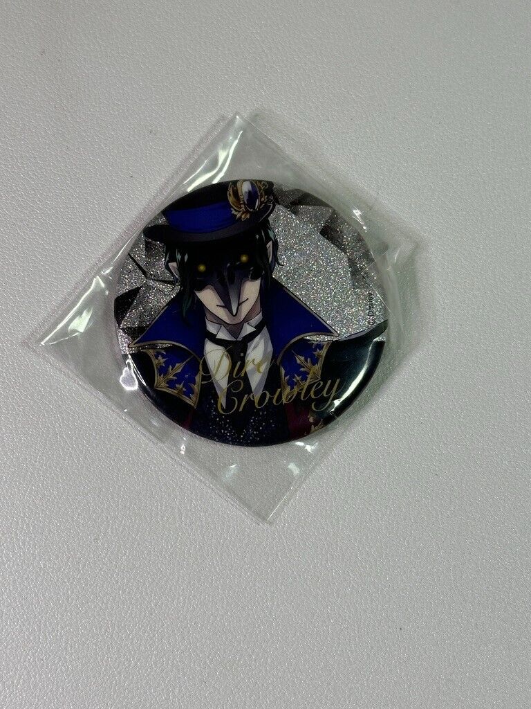 Twisted Wonderland Can Badge Night Raven College Dire Crowley Silver Glitter