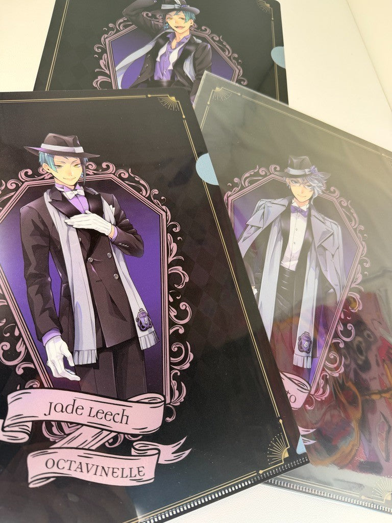 Twisted Wonderland Clear File Set Octavinelle Jade Floyd Azul Dormitory