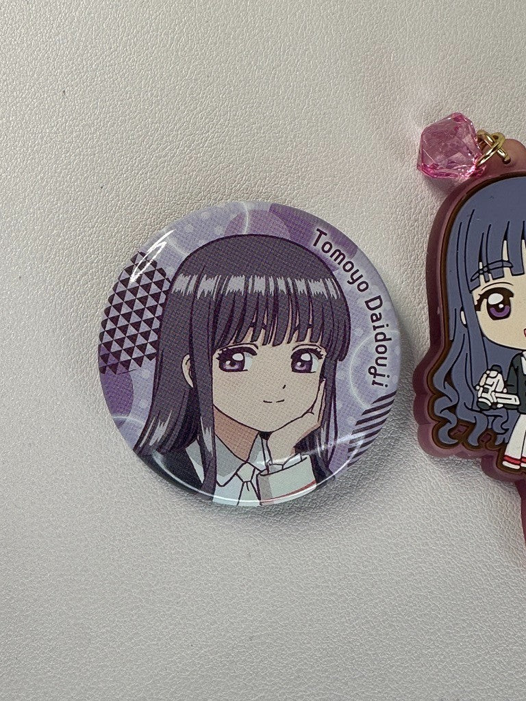 Card Captor Sakura Tomoyo Daidouji Can Badge Rubber Charm Set