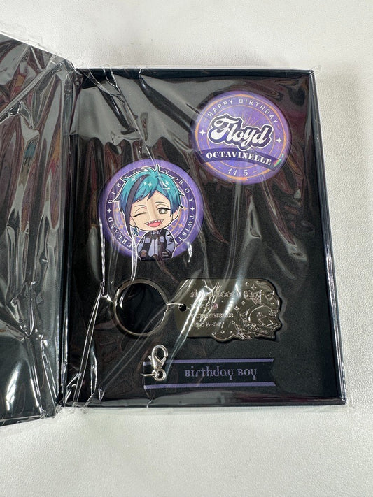 Twisted Wonderland Birthday Charm Can Box Badge Set Octavinelle Floyd Leech