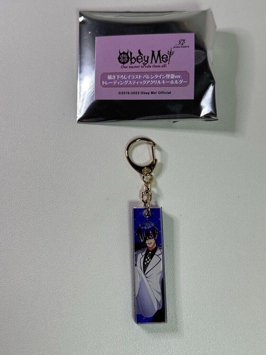 Obey Me Valentine Ver. Acrylic Trading Keychain Belphegor Vertical