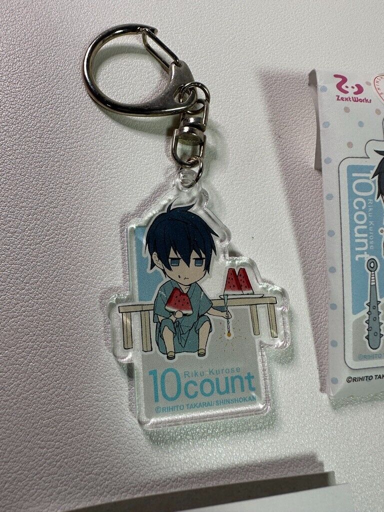Ten Count Acrylic Key Chain Charm Kurose Riku 10 count Yaoi Watermelon