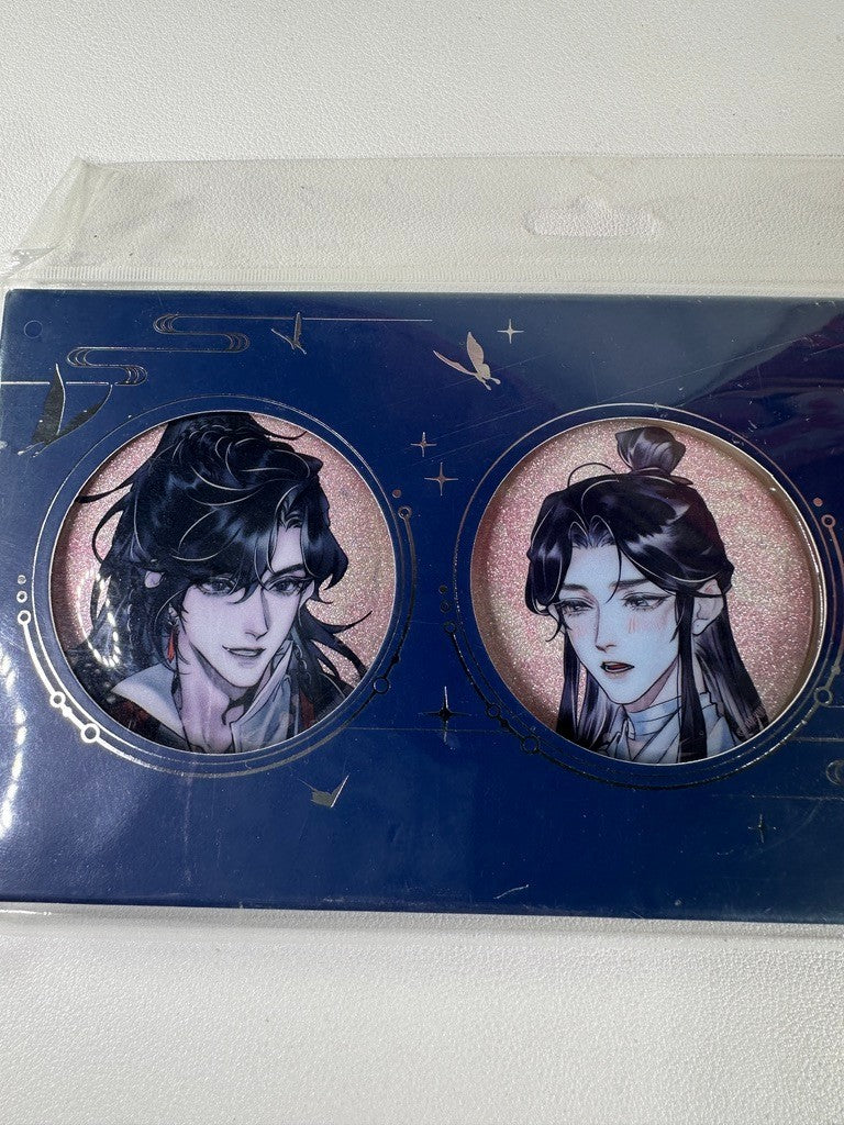 Heavens Official Blessing Cheek Poke Glitter Can Badge Set