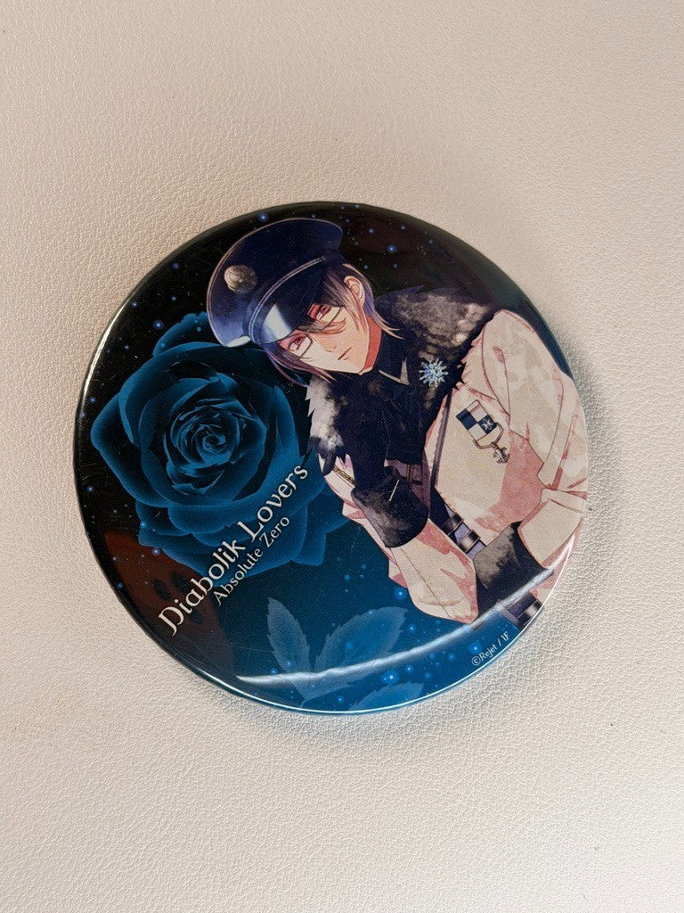 Diabolik Lovers Medium Can Badge Reiji Sakamaki Blue Rose