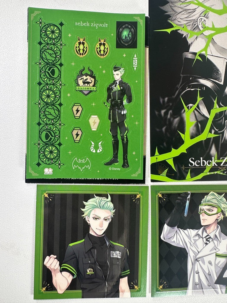 Twisted Wonderland Card Sticker Postcard Set Diasomnia Sebek Zigvolt