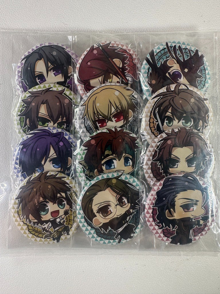 Hakuouki Complete Chibi Can Badge Set Hijikata Toudou Nakagura
