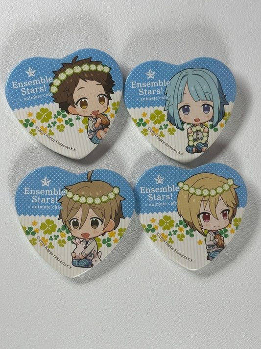 Ensemble Stars!  Rabbits Ra*bits Heart Can Badge Set Hajime Tomoyo Mitsuru