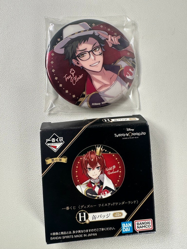 Twisted Wonderland Ichiban Kuji Can Badge Heartslabyul Trey Clover