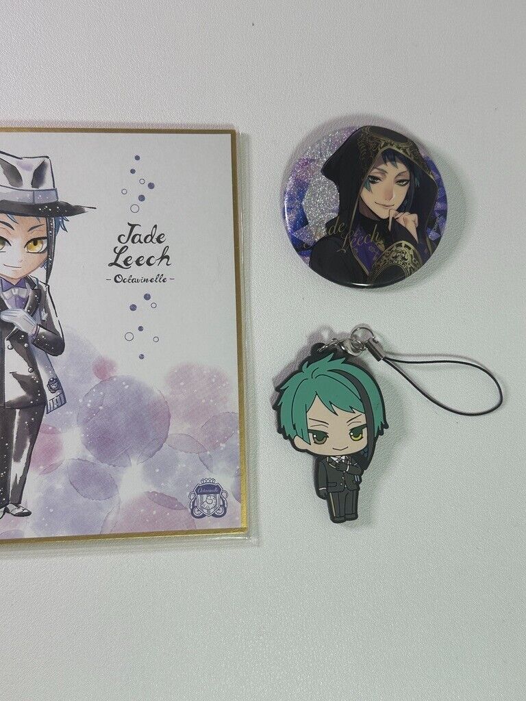 Twisted Wonderland Trinket Octavinelle Jade Leech Shikishi Board Can Badge Set
