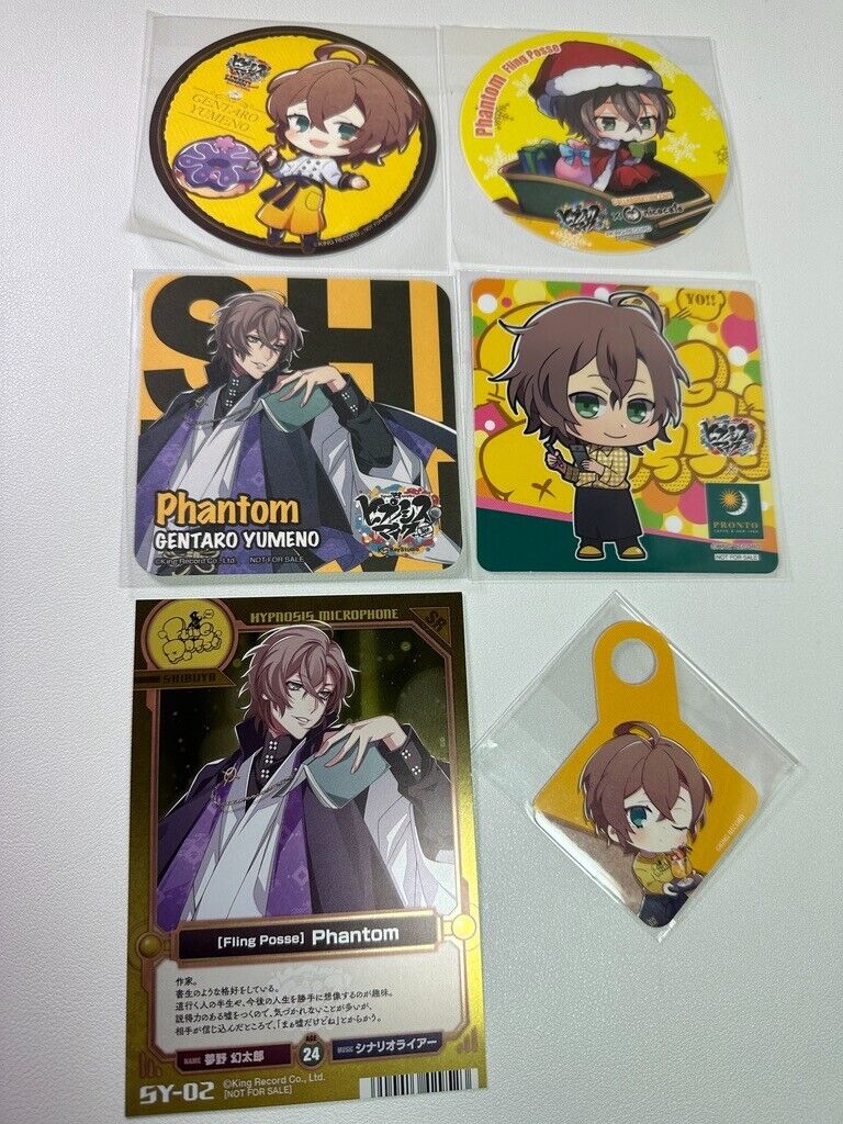 Hypnosis Mic Can Badge Fling Posse Gentaro Yumeno Paper Coaster Card Set