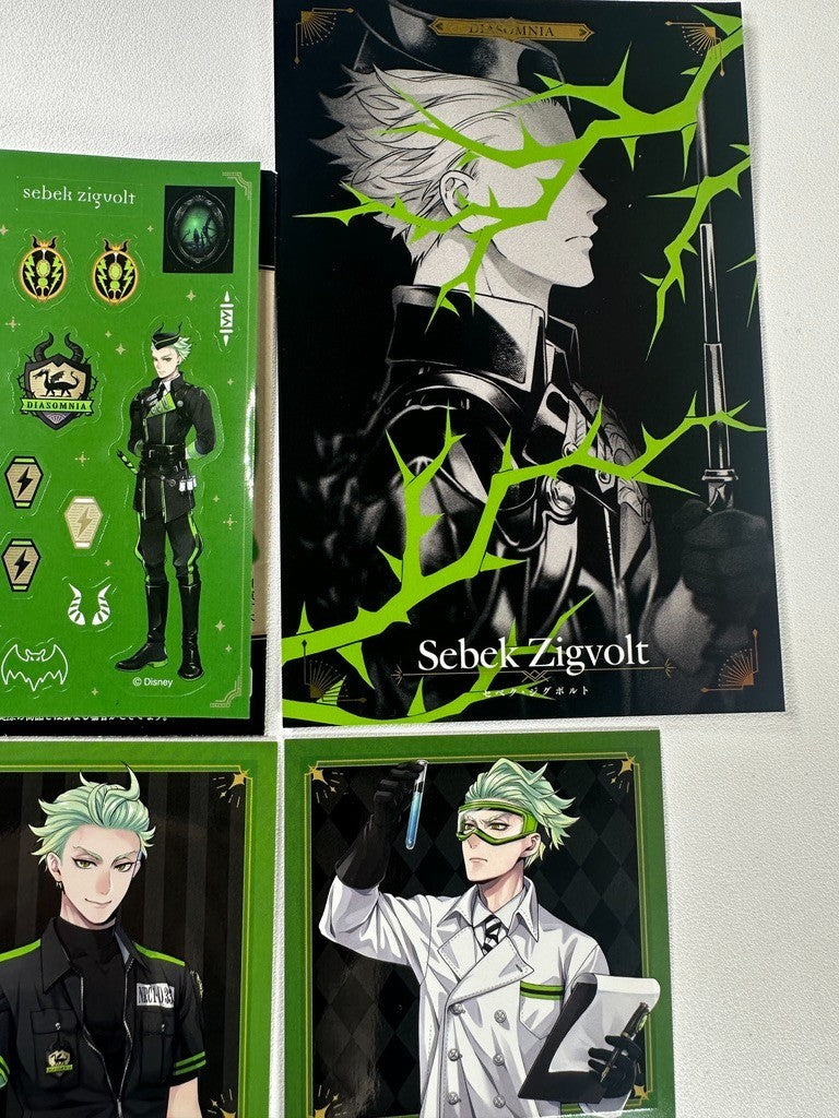 Twisted Wonderland Card Sticker Postcard Set Diasomnia Sebek Zigvolt