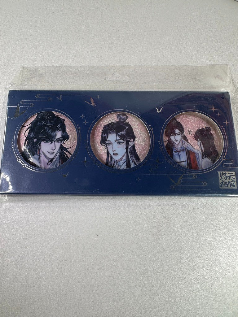 Heavens Official Blessing Cheek Poke Glitter Can Badge Set